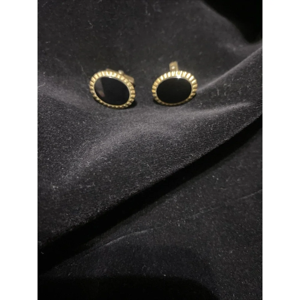 12K Gold-Filled Black Onyx Cufflinks